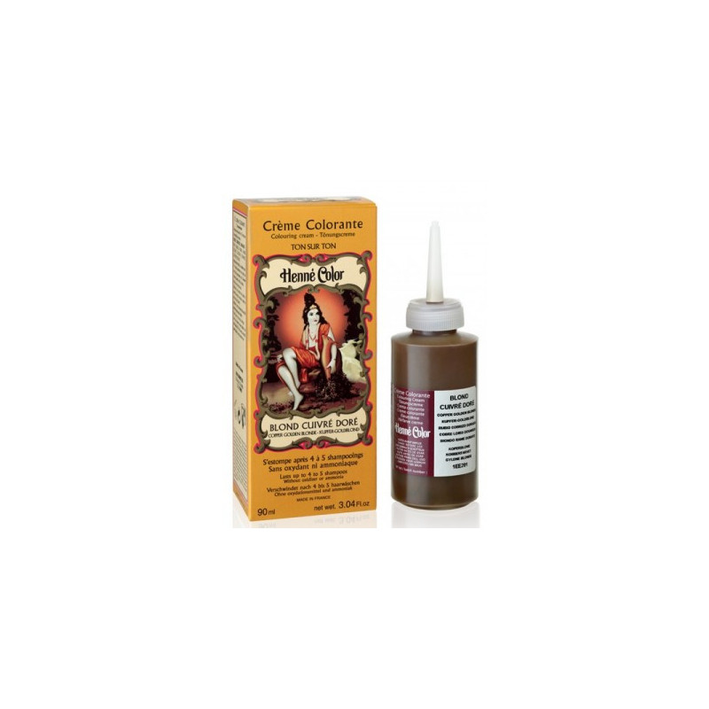 🧡 Henné Color Paris – Crème Colorante Ton sur Ton Blond Cuivré Doré – 90 ml