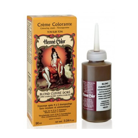 🧡 Henné Color Paris – Crème Colorante Ton sur Ton Blond Cuivré Doré – 90 ml