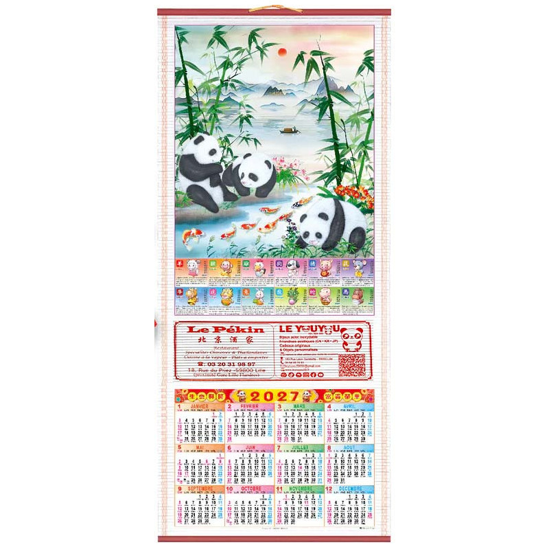 Grand Calendrier Mural Chinois 2027