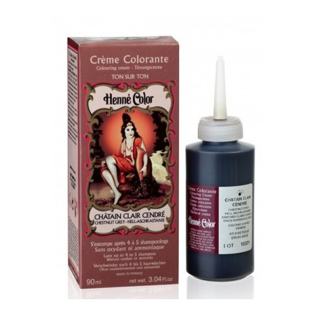 🤎 Henné Color Paris – Crème Colorante Ton sur Ton Châtain Clair Cendré – 90 ml