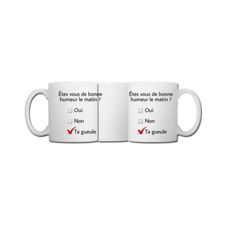 Mug personnalisable - Humeur du matin