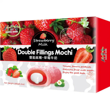 🍓🍡 Mochis fraise double fourrage Bamboo House – 180 g