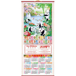 🐼 Calendrier mural 2026 – Pandas et nature paisible