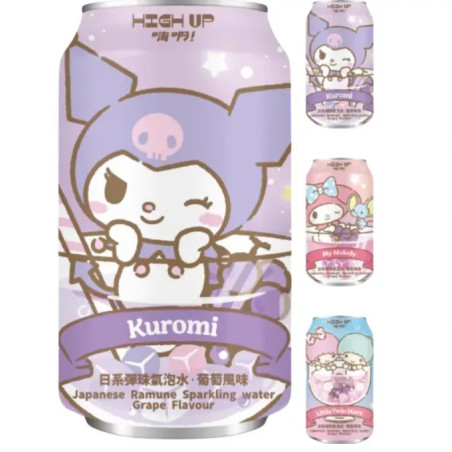HIGHUP Ramune pétillant raisin – 330ml – Édition Kuromi – Origine Taïwan