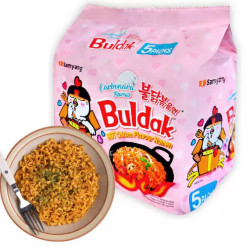 Nouilles Samyang Buldak Carbonara – 130g – Halal – Saveur Poulet Épicé Crémeux