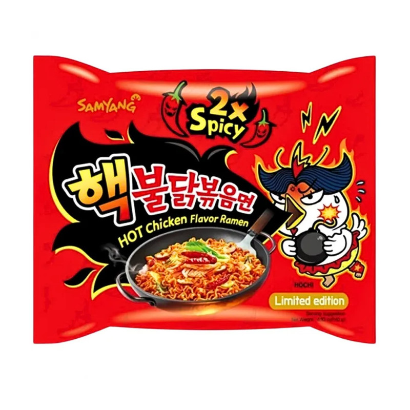 Samyang Buldak Ramen 2x Spicy – 140g – Halal – Nouilles coréennes ultra-épicées