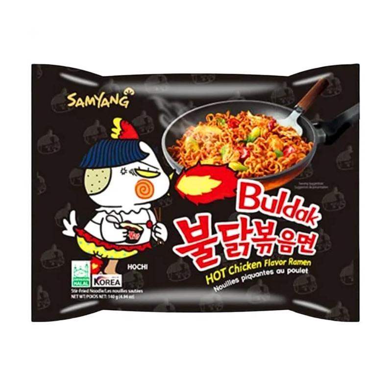 Samyang Buldak Hot Chicken Ramen – Original – 140g – Halal – Nouilles Coréennes Épicées