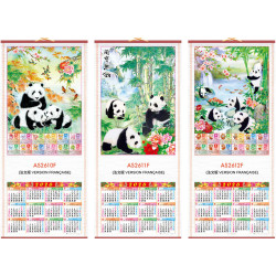 Calendrier mural 2026 – Village chinois et signes du zodiaque