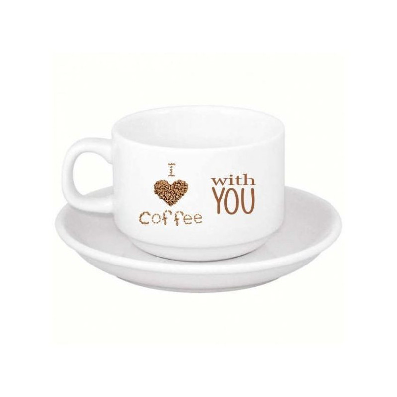 Tasse à café personnalisable avec soucoupe et cuillère
