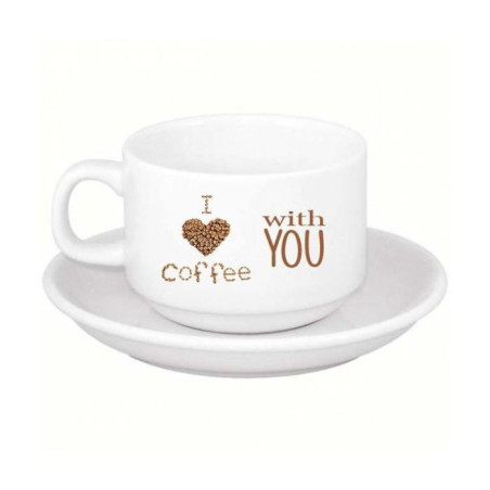 Tasse à café personnalisable avec soucoupe et cuillère