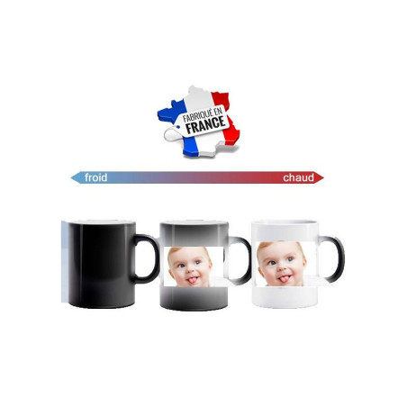 Mug Magique Noir Mat Personnalisable – Effet Thermoréactif