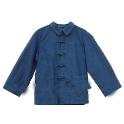 🧥 Veste bleue de Chine traditionnelle – Coton unisexe