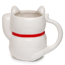 🐱 Mug en Forme de Chat Blanc Maneki Neko – Chat Porte‑bonheur