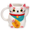 🐱 Mug en Forme de Chat Blanc Maneki Neko – Chat Porte‑bonheur