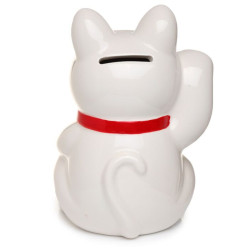 🐱 Tirelire Chat Blanc Maneki Neko – Chat Porte‑bonheur
