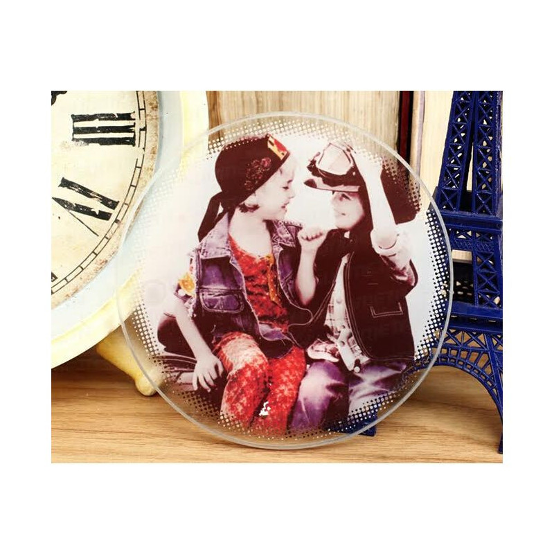 🟢 Sous‑verres Ronds en Verre Ø10 cm – Personnalisables en Boutique à Lille