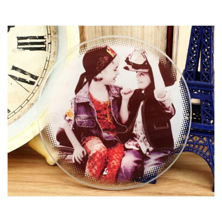 🟢 Sous‑verres Ronds en Verre Ø10 cm – Personnalisables en Boutique à Lille