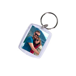 🔑 Porte‑clés Transparent Rectangle Double Face – Pour insertion photo
