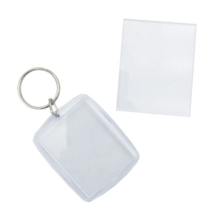 🔑 Porte‑clés Transparent Rectangle Double Face – Pour insertion photo
