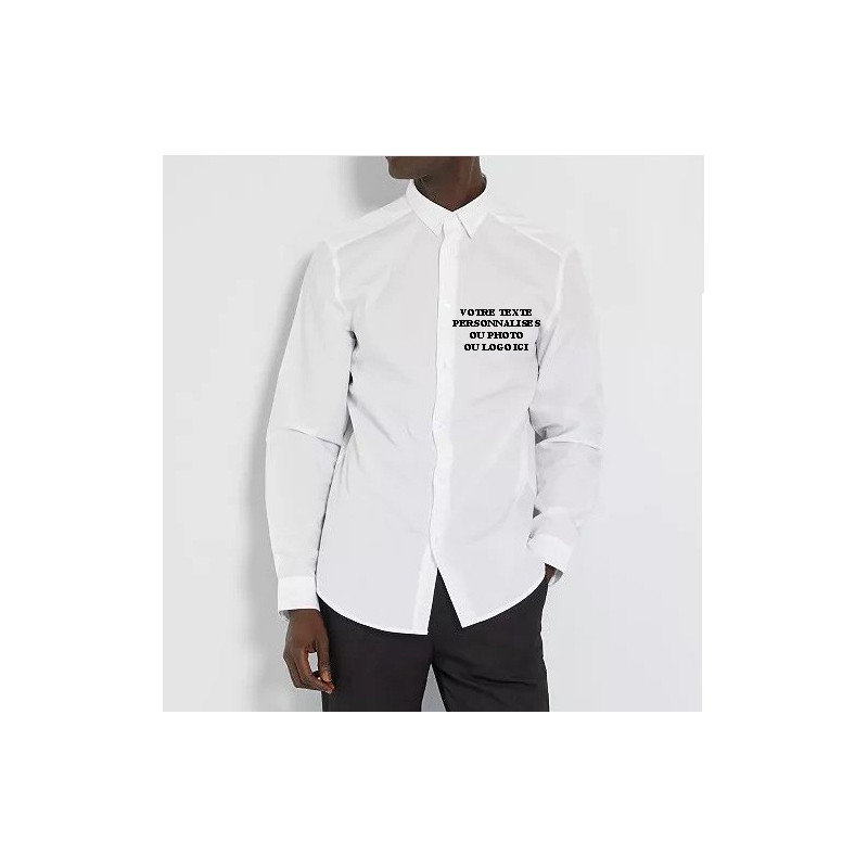 👔 Chemise blanc Personnalisable – Du S au XXL