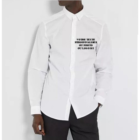 👔 Chemise blanc Personnalisable – Du S au XXL